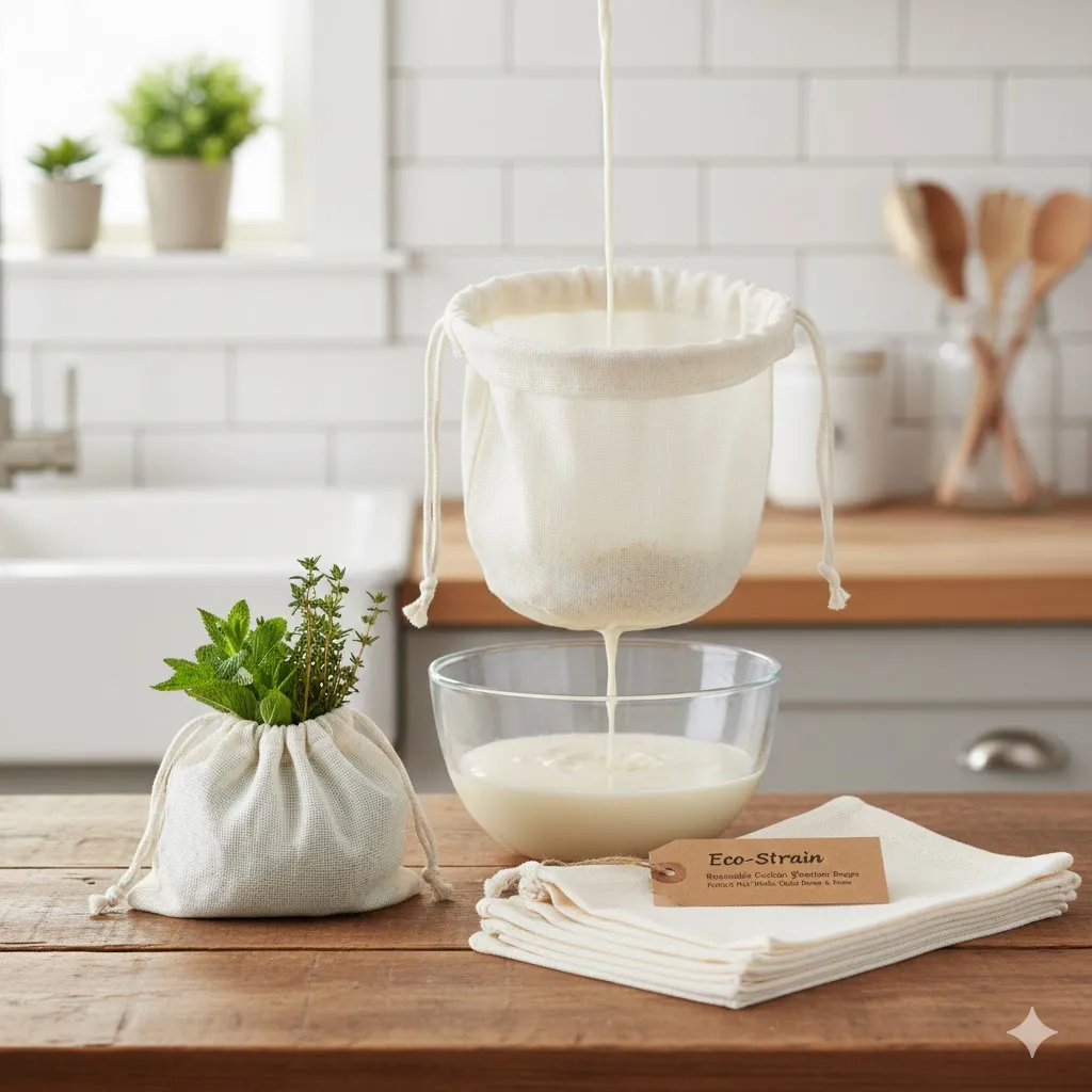 Reusable Cotton Strainer Bags