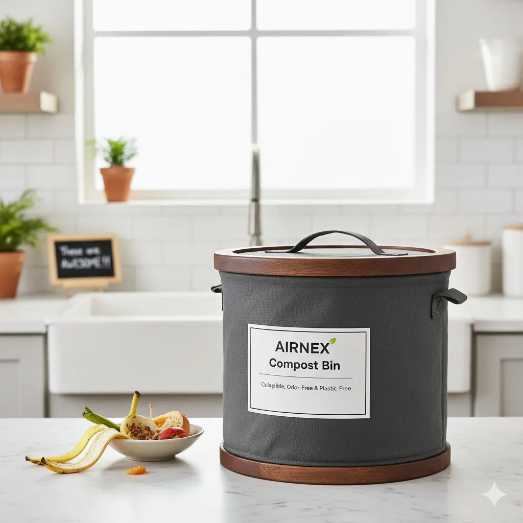 AIRNEX Compost Bin – Collapsible, Odor-Free & Plastic-Free