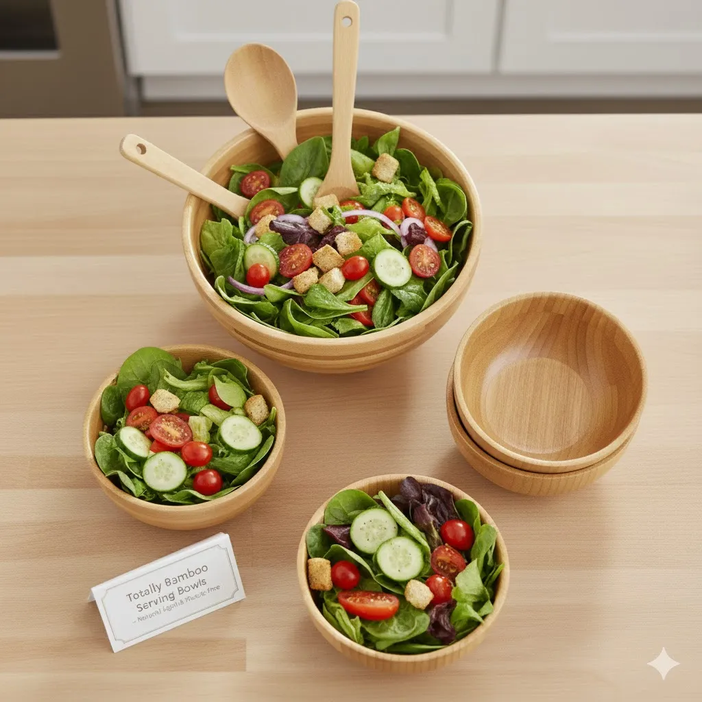  Totally Bamboo Serving Bowls – Natural, Light & Plastic-Free