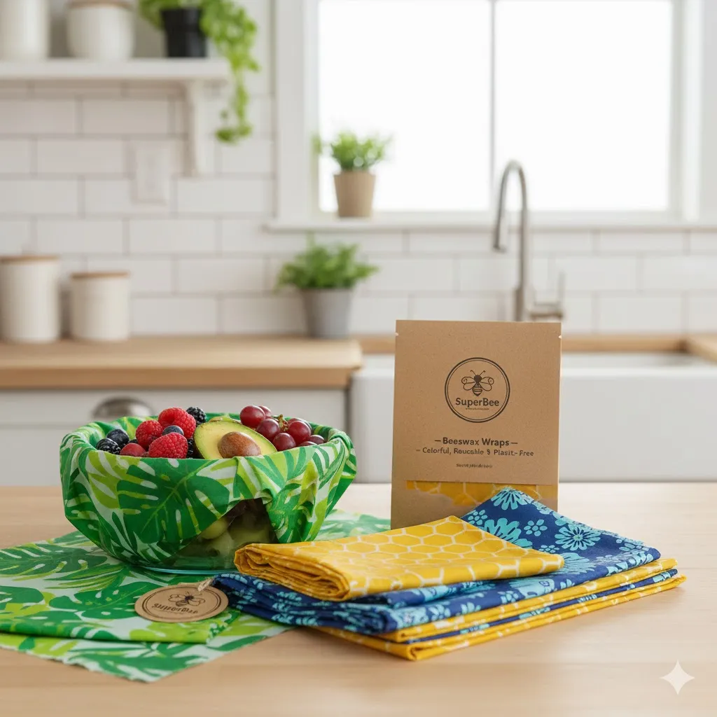 SuperBee Beeswax Wraps – Colorful, Reusable & Plastic-Free