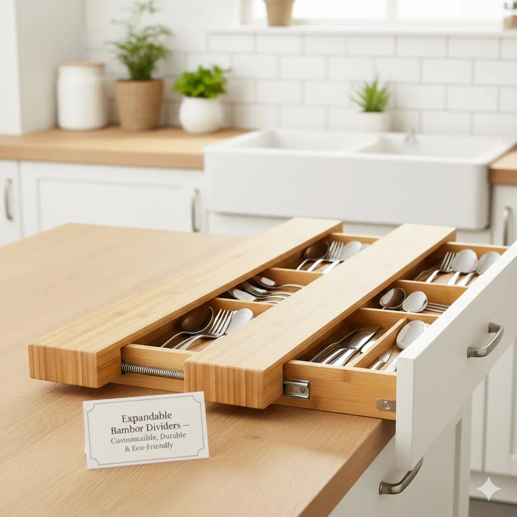 Expandable Bamboo Drawer Dividers