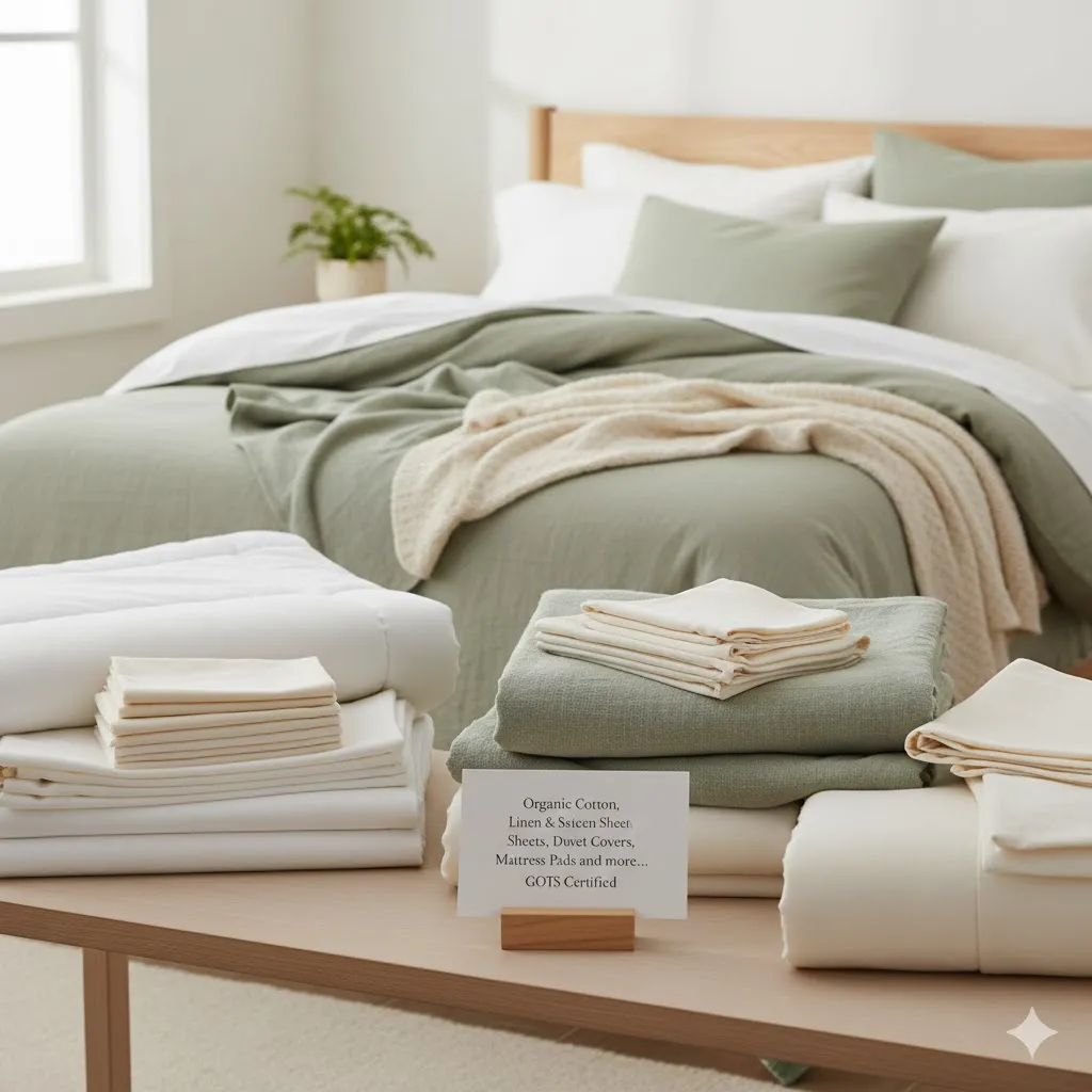 Organic Cotton, Linen and Sateen Sheets, Duvet Covers, Mattress Pads and more...