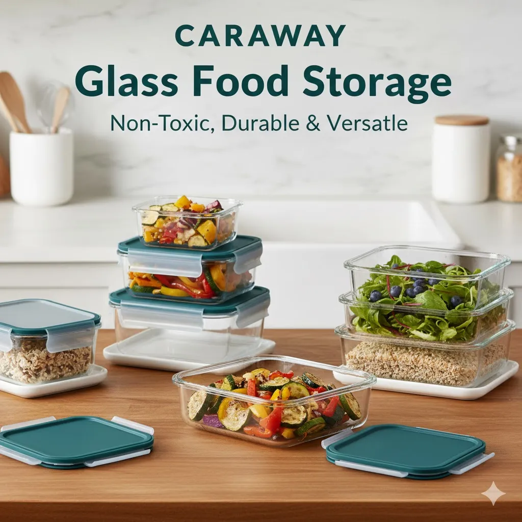Caraway Glass Food Storage – Non-Toxic, Durable & Versatile