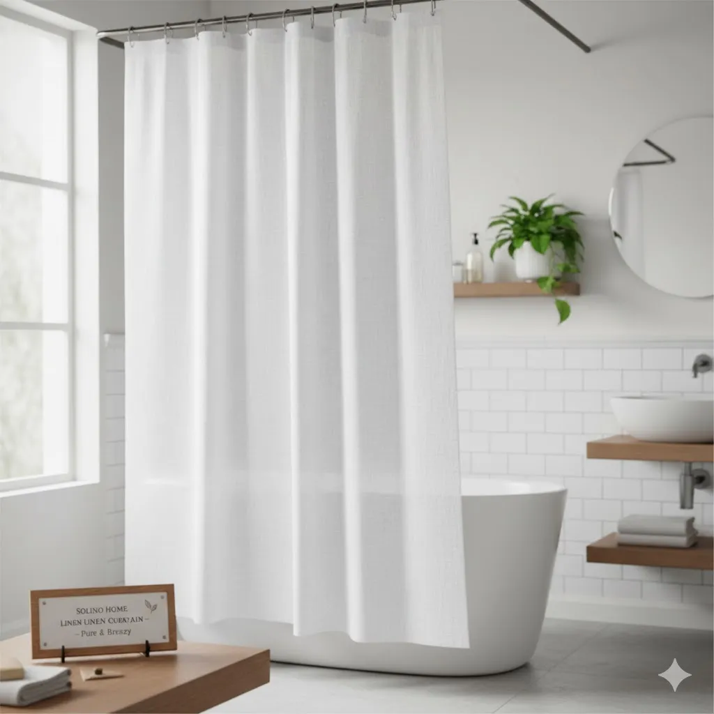  Solino Home Linen Shower Curtain – Pure & Breezy