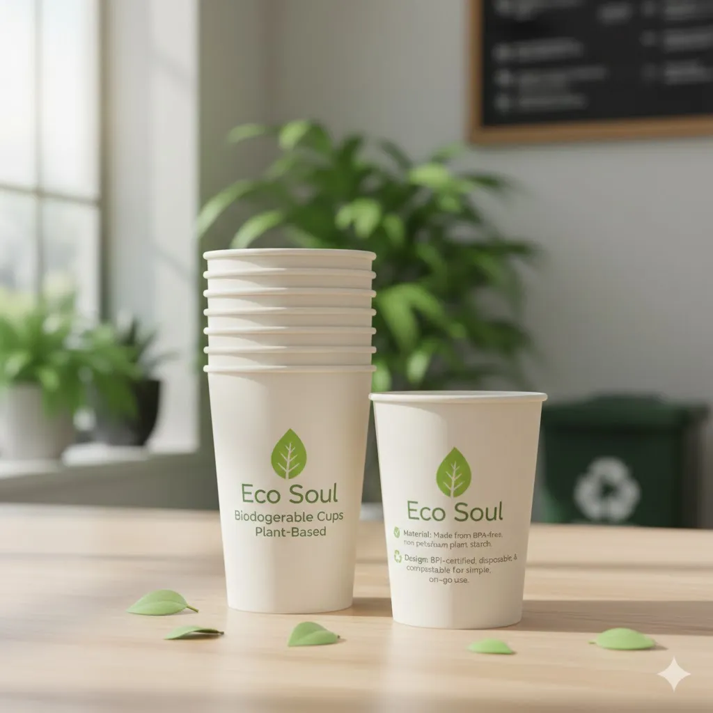 Eco Soul Biodegradable Cups β Plant-Based