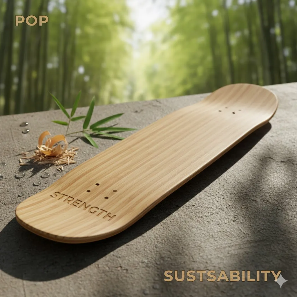 Blank Bamboo Skateboard Deck - POP - STRENGTH - SUSTAINABILITY