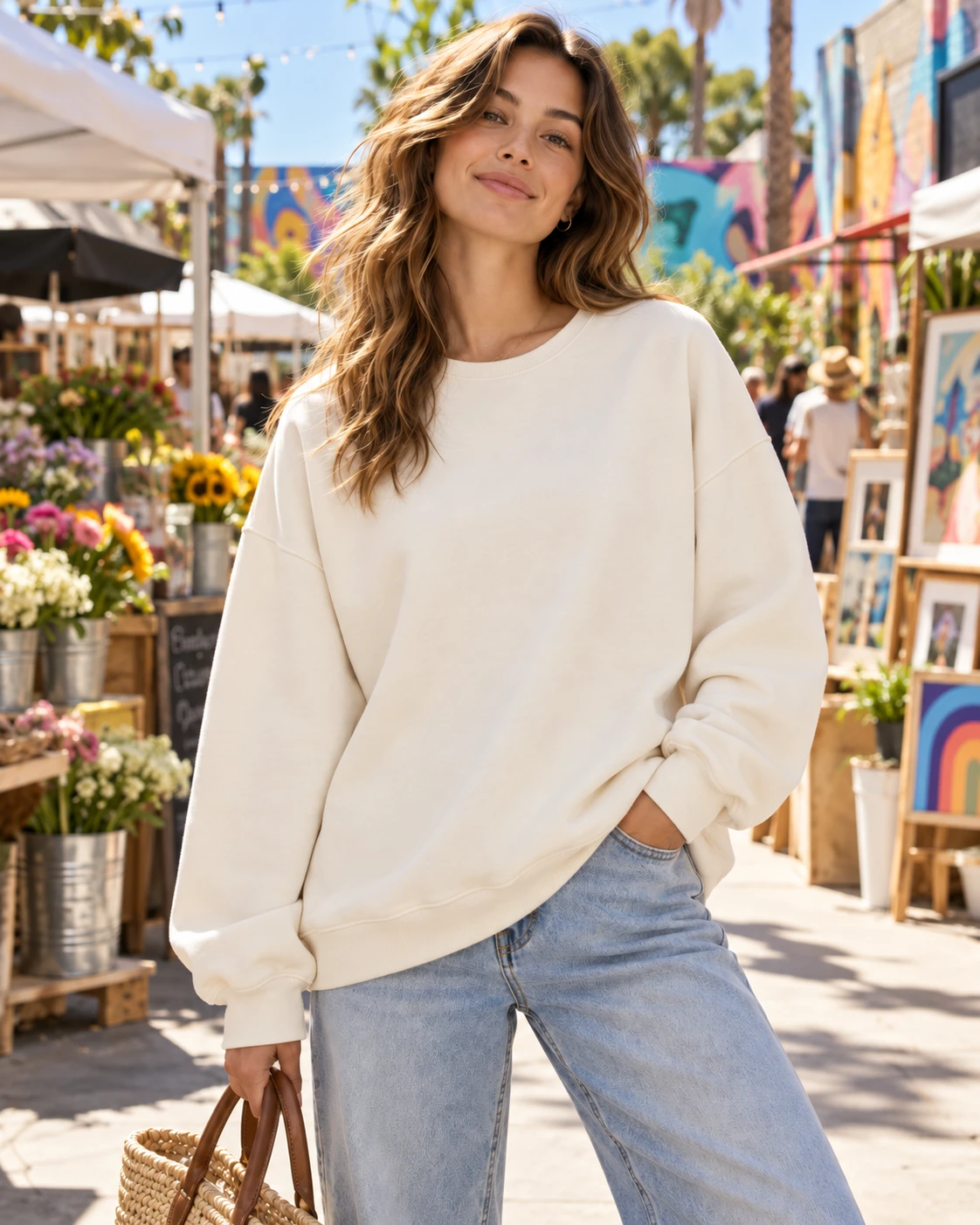 Mate the label organic oversized fleece sweater